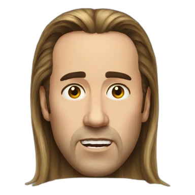 Nicolas cage long hair sticker