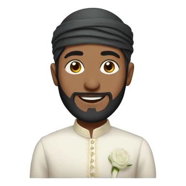 Indian Muslim man black Hijabi wedding sticker