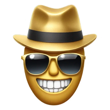 Gold tooth with a hat on and sunglasses  sticker