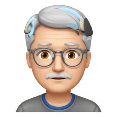 father with glasses and gray hair sticker