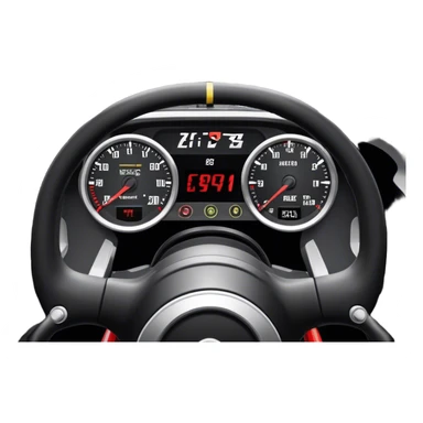 An icon showing a racing game interface, inspired by Grand Turismo. The design features a garage with a selection of high-performance cars, along with race track visuals in the background. Speedometer, lap timer, and other HUD elements add to the excitement. Transparent background sticker