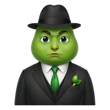 birne verkleidet als mafia boss mit geischt mann soll die brine erkennen  sticker