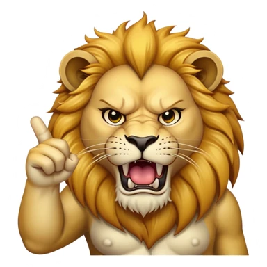 lion showing middle finger sticker