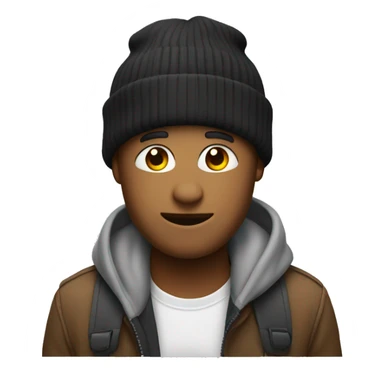 Emoji wearing a beany sticker