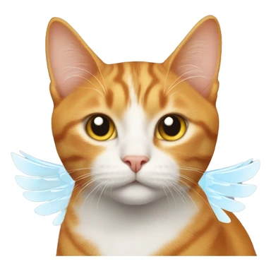 A ginger cat with angel wings sticker
