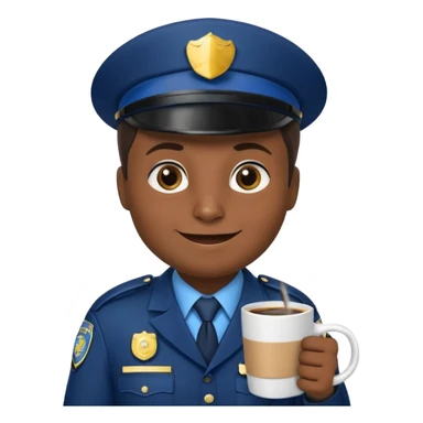 police penguin holding coffe sticker