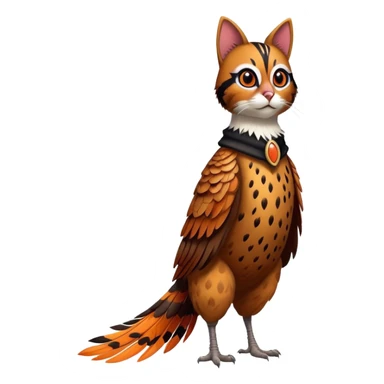 pheasant wearing a cat costume, standing pose sticker
