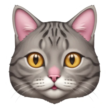 A high-resolution photo-realistic digital illustration of a solid grey tabby cat, chest upward sticker