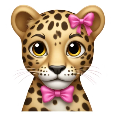 Leopard wearing pink bow  sticker