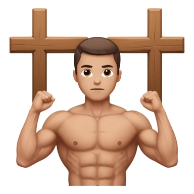 A person with the arms opened and extended forming a cross with their arms and body sticker