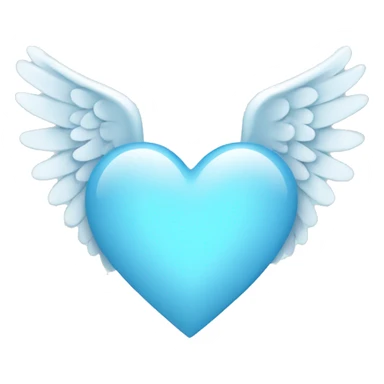 Light Blue heart with angel wings sticker