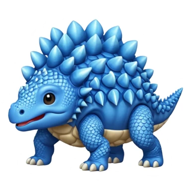 As un emoji de el dinosaurios ANQUILOSAURIO de perfil en color azul que sea bebe y tenga un efecto mas animado  sticker