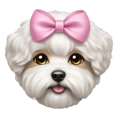 Schichon puppy pink bow  sticker