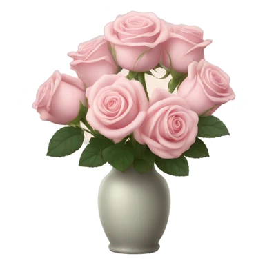 Pale pink roses in vase sticker