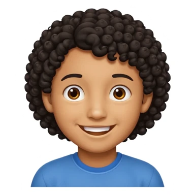 curly black haired kid sticker
