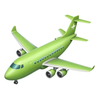 самолет светло зеленого  насыщенного цвета emoji sticker