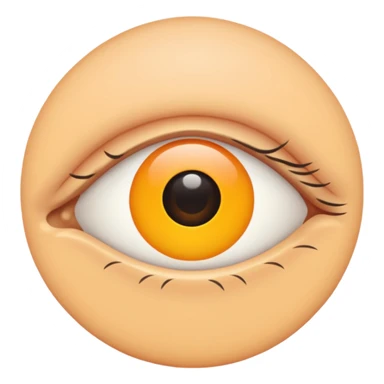 iOS emoji, minimal eye symbol, circle with dot, flat sticker