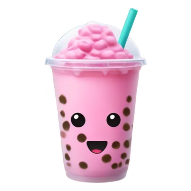 Pink boba tea sticker