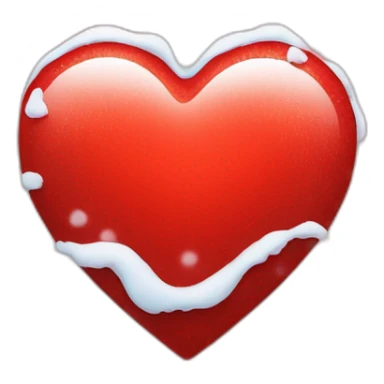 red heart with snow on top  sticker