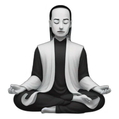 goth meditating sticker