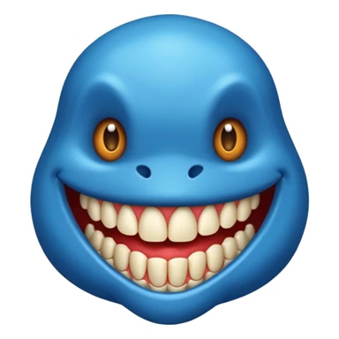 Un mostro blu con una bocca gdande e denti appuntiti sticker
