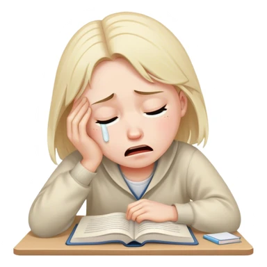 Students suffering and crying while studying sticker