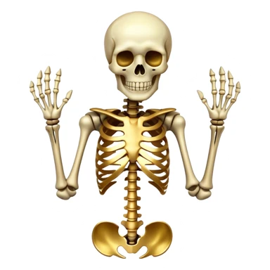 Skeleton with golden bones sticker