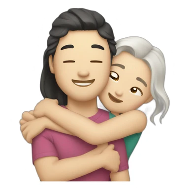 white-guy-hugs-asian-girl sticker