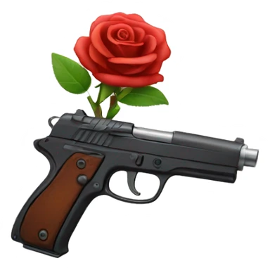 gun with tiny built in rose sticker