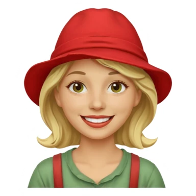 messy green clay mask and red tourist hat blond woman sticker