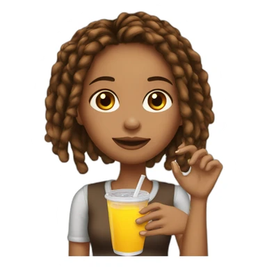 girl-brown-locs-drinking-energydrink sticker