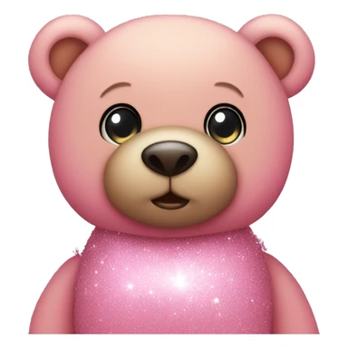 Pink teddy bear with sparkly eyes  sticker