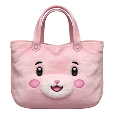 Aesthetic pink plush tote bag sticker