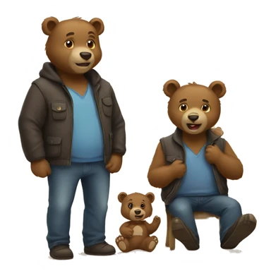 Papa Bear and baby bear  sticker