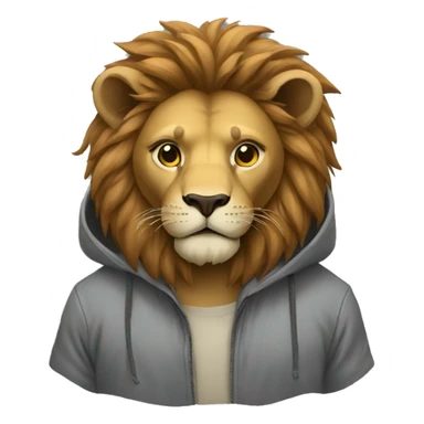 Lion with hoddies  sticker