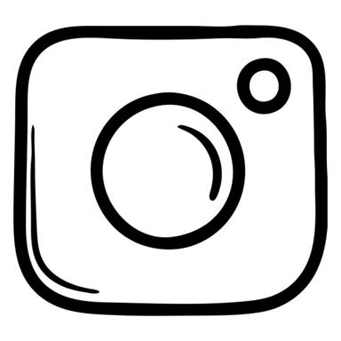 Minimalist Instagram icon, outlined, clean and modern sticker