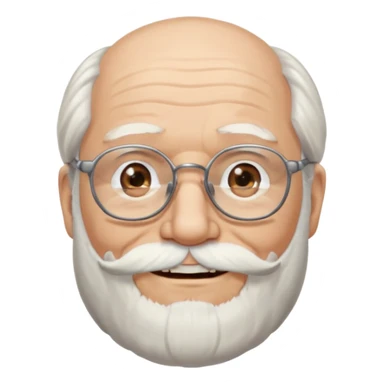 old man with long hair and beard wearing glasses sticker