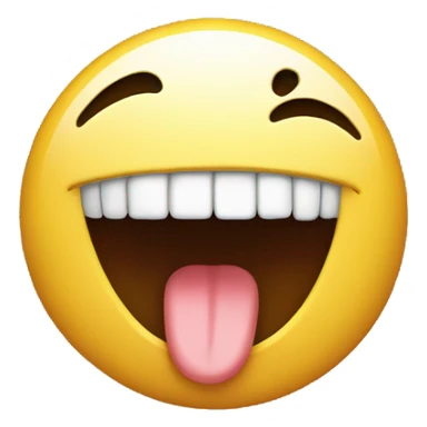 Winky face licking it’s top teeth sticker