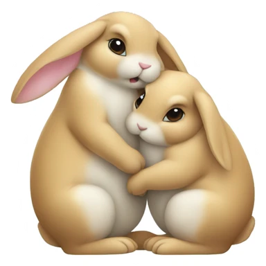 Two bunnies cuddling sticker