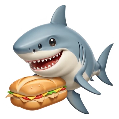 Shark with a loaf of bread on its head sticker