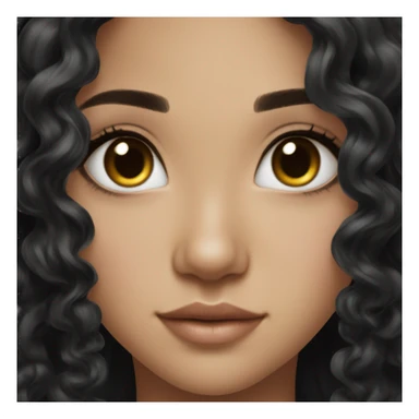 Beautiful girl,Black hair,curls，long hair,Black eyes,Chinese sticker