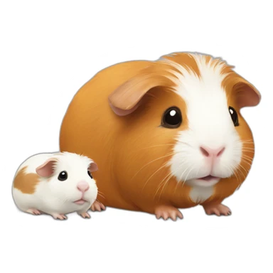 Guinea pig Accompanied by baby guinea pig sticker
