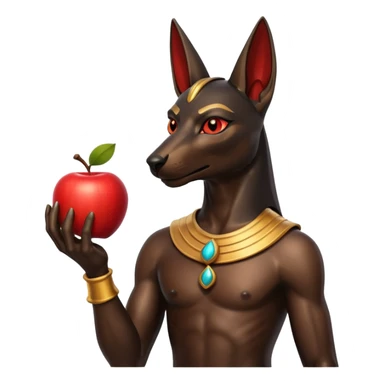 anubis god with an apple sticker