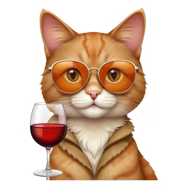 Cat with sunglasses and a wine glass in hand sticker