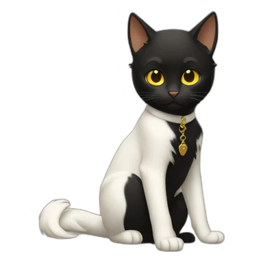 chat noir blanc roux sticker