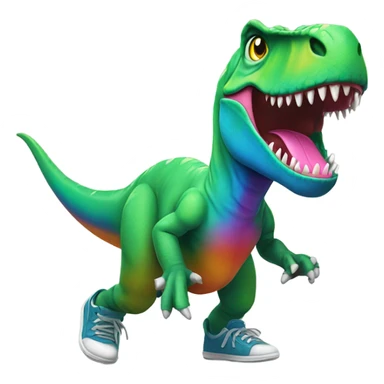 T Rex with shoes sticker