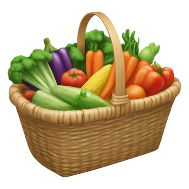 Wicker basket with fresh vegetables  sticker