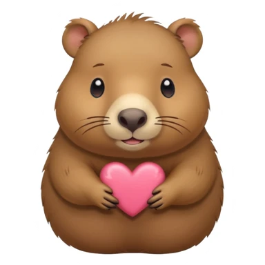 Capibara con un corazón kawaii sticker