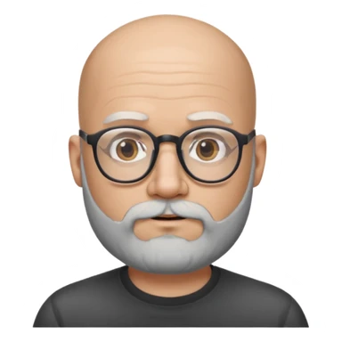 Bald man with salt and pepper beard and glasses sticker