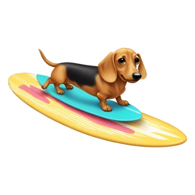 blond haired weenie dog surfing  sticker